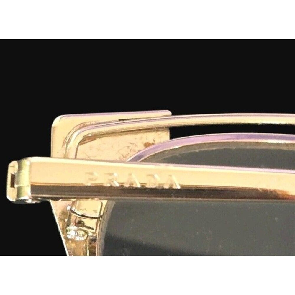 Prada Eyeglasses VPR 62U YC0- 1O1 Shiny Gold Purple Trim 140 53-017 Black Case - Picture 4 of 10